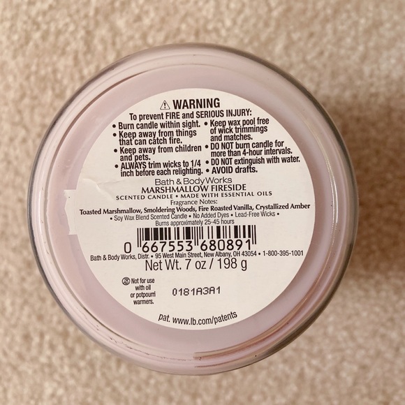 BBW marshmallow Fireside single wick candle - Picture 5 of 6